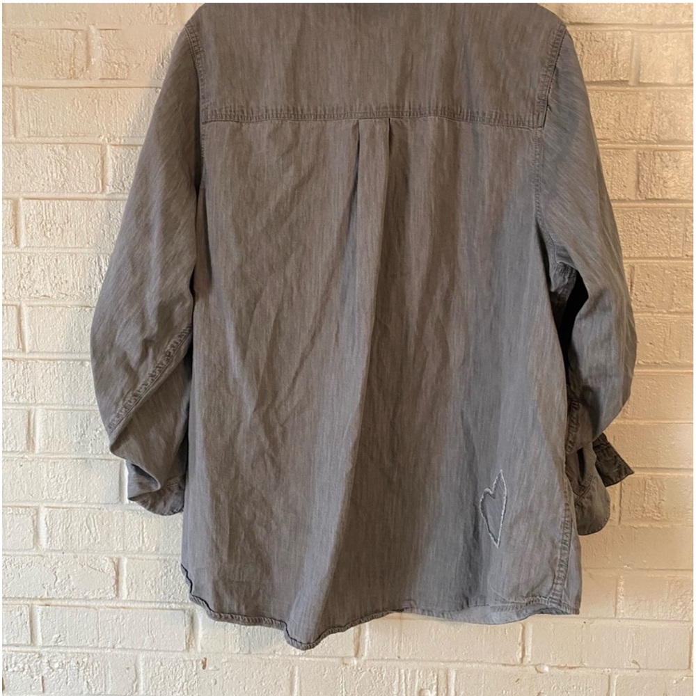 Torrid Gray Taylor Button Front Chambray Shirt - image 8